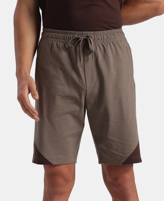 Super Combed Cotton Rich Straight Fit Shorts with Zipper Pockets - Dark Khaki & Java