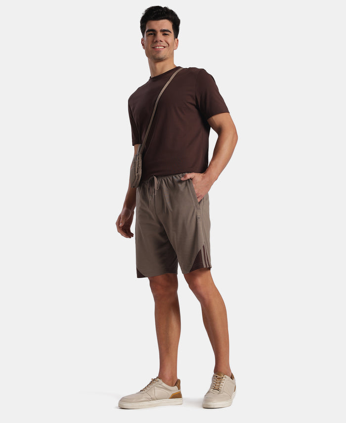Super Combed Cotton Rich Straight Fit Shorts with Zipper Pockets - Dark Khaki & Java