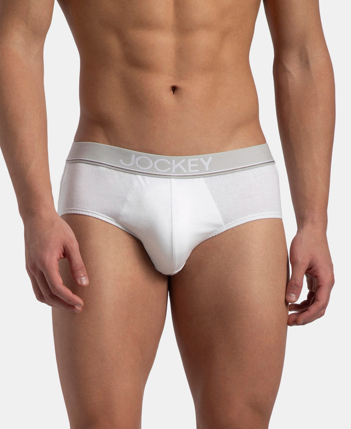 Super Combed Cotton Solid Brief with Ultrasoft Waistband - White (Pack of 2)