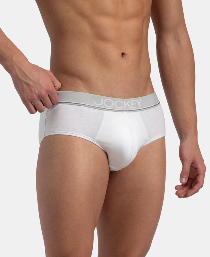 Super Combed Cotton Solid Brief with Ultrasoft Waistband - White (Pack of 2)