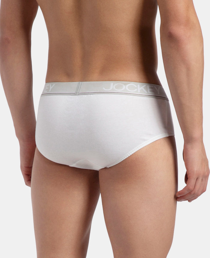 Super Combed Cotton Solid Brief with Ultrasoft Waistband - White (Pack of 2)