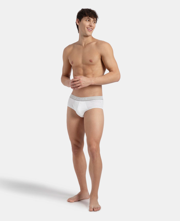 Super Combed Cotton Solid Brief with Ultrasoft Waistband - White (Pack of 2)