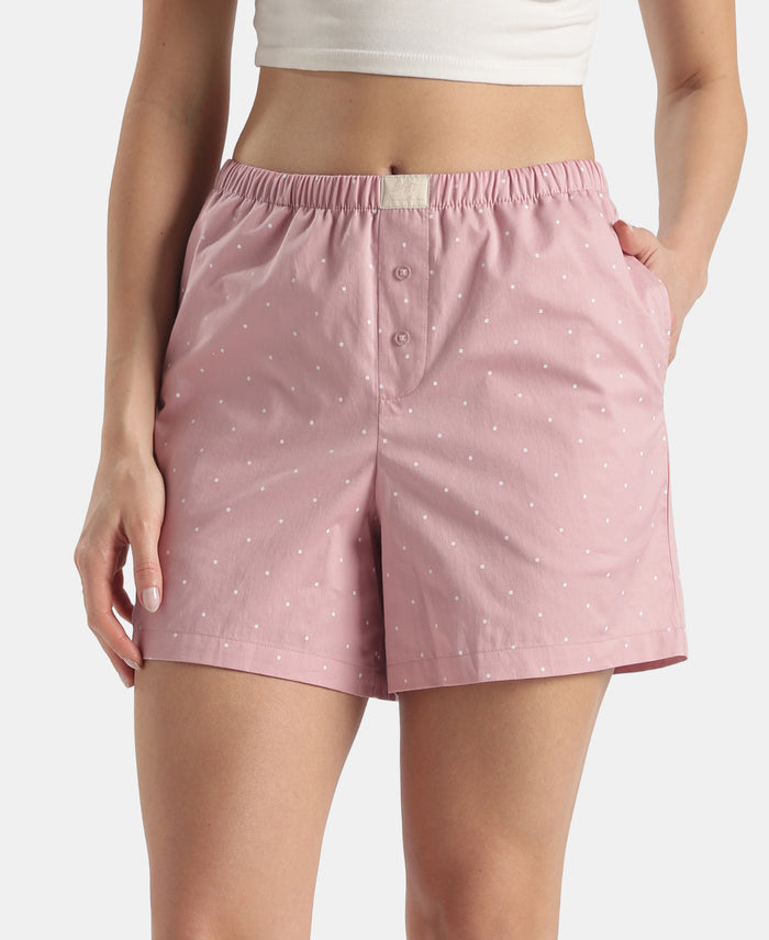 Super Combed Cotton Woven Twill Fabric Relaxed Fit Shorts with Side Pockets - Lily Pad & Zephyr (Pack of 2)