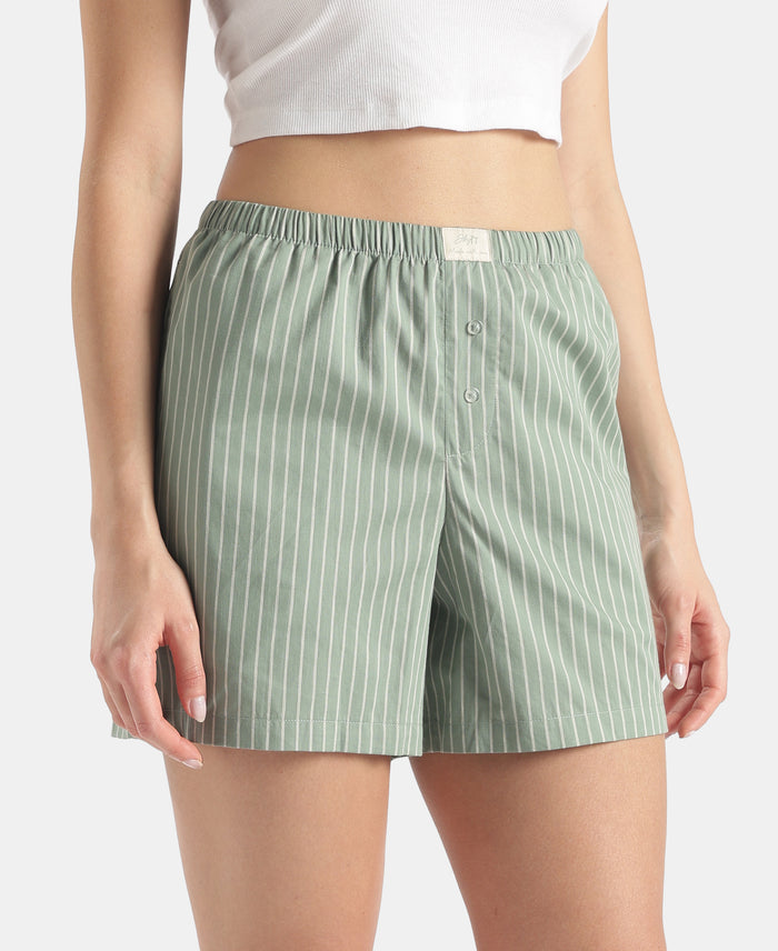 Super Combed Cotton Woven Twill Fabric Relaxed Fit Shorts with Side Pockets - Lily Pad & Zephyr (Pack of 2)