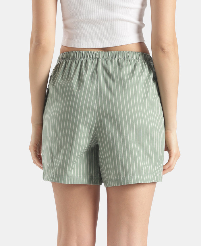 Super Combed Cotton Woven Twill Fabric Relaxed Fit Shorts with Side Pockets - Lily Pad & Zephyr (Pack of 2)