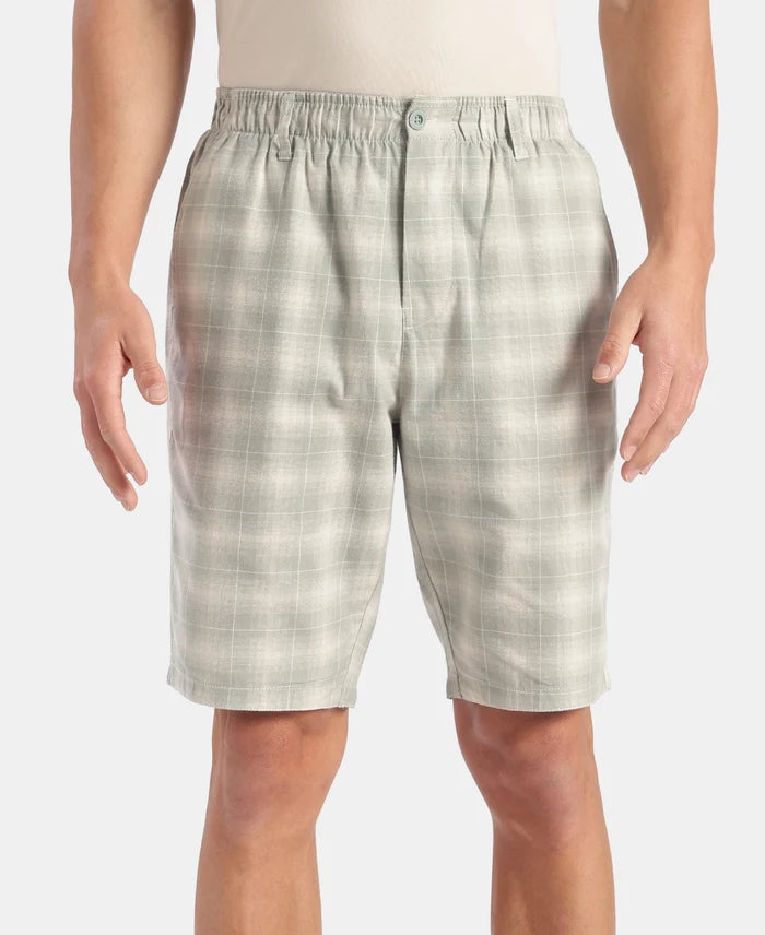 Super Combed Mercerized Cotton Woven Fabric Bermuda with Side Pockets - Shadow & Birch