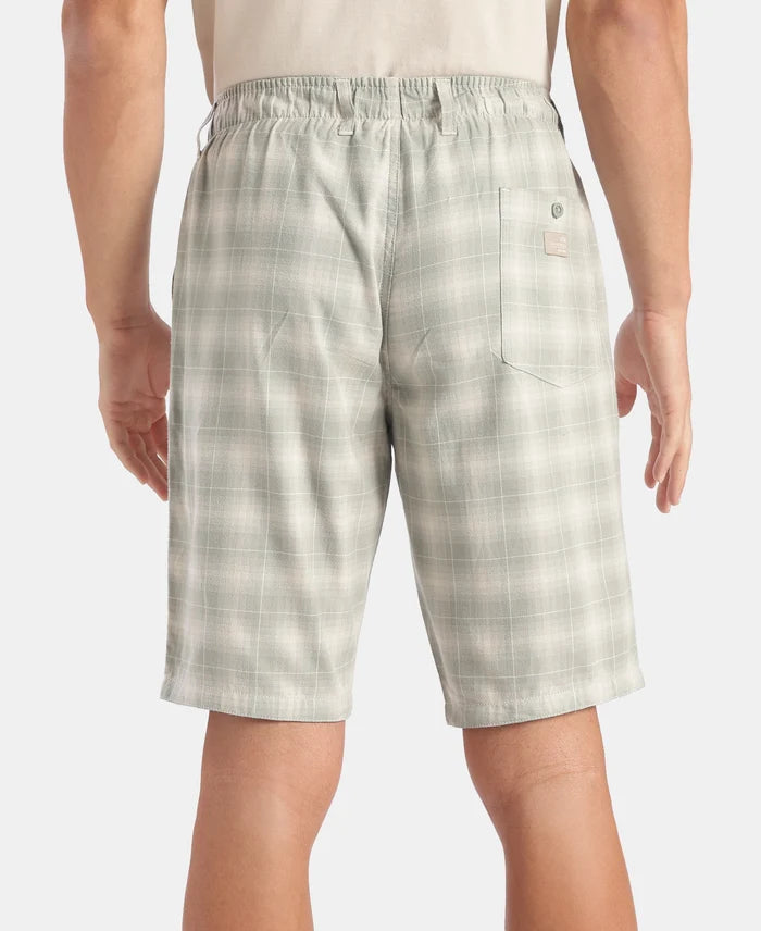 Super Combed Mercerized Cotton Woven Fabric Bermuda with Side Pockets - Shadow & Birch