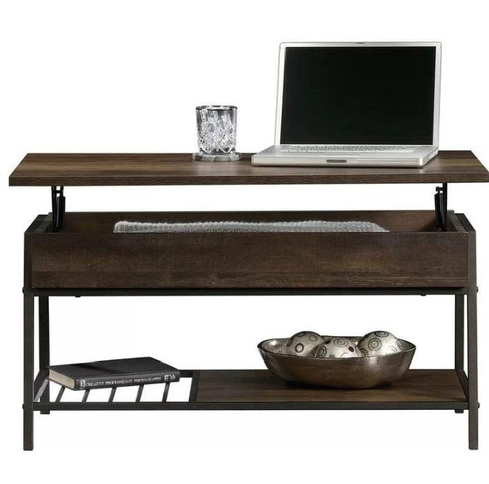 Table basse Haneline à plateau relevable et 4 pieds avec rangement