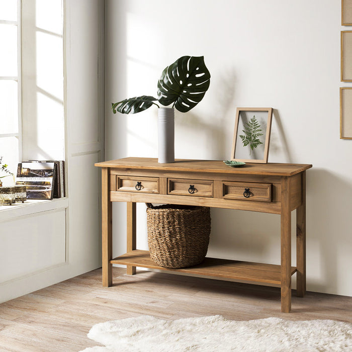 Table console en bois massif Dinnington 47,99"