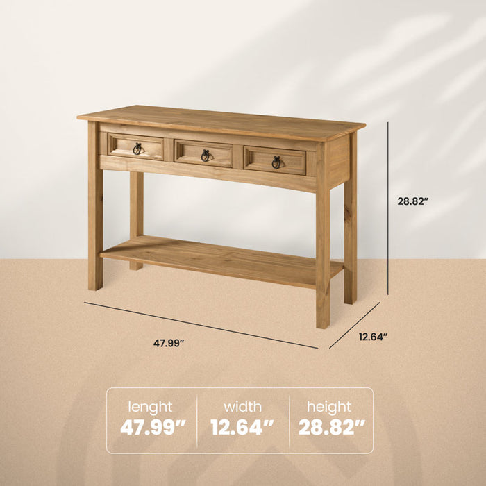 Table console en bois massif Dinnington 47,99"