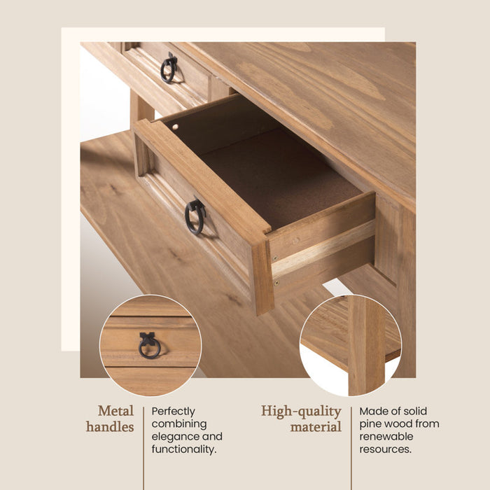 Table console en bois massif Dinnington 47,99"