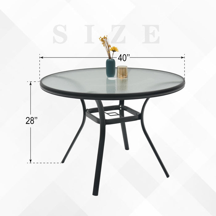 Table d'extérieur noire Omraj 40 L x 40 l