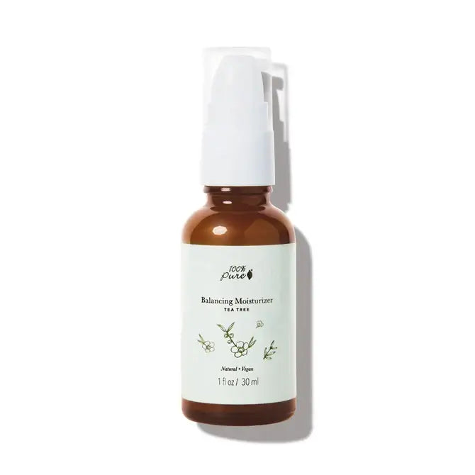 Tea Tree Balancing Moisturizer 30ml bottle for oily skin, fast-absorbing and lightweight formula.