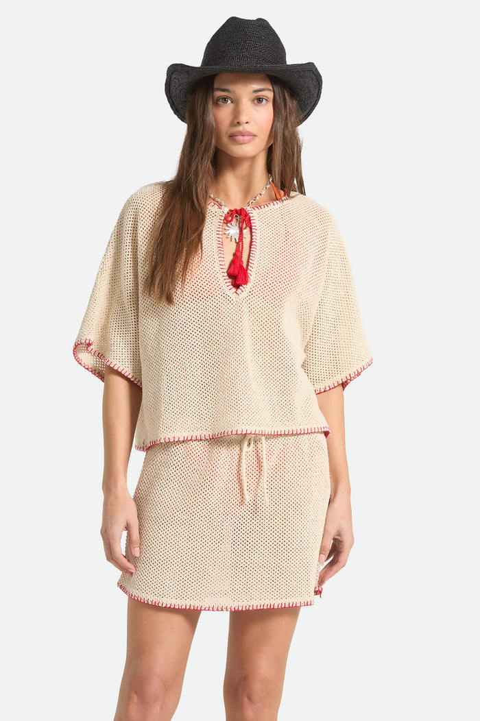 Women's The Crochet Cover Up in the color Timeless Taupe - Women's Front View