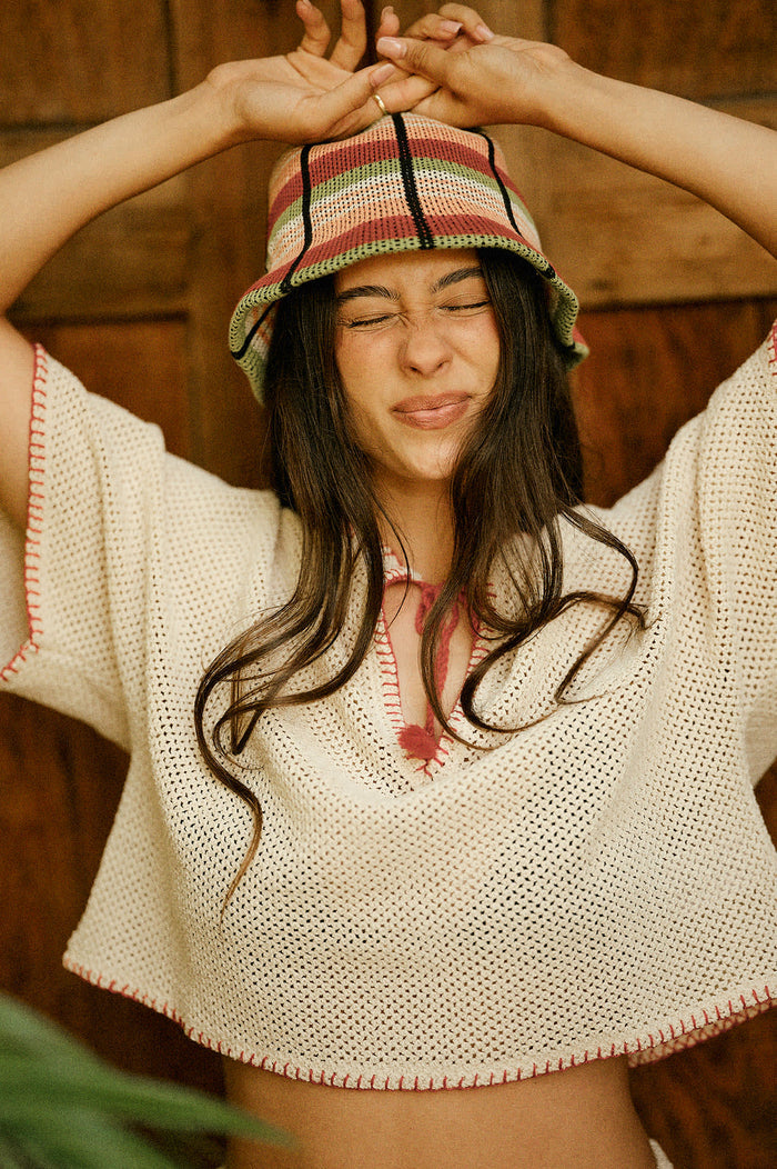 Women's The Crochet Cover Up in the color Timeless Taupe - Women's Lifestyle image