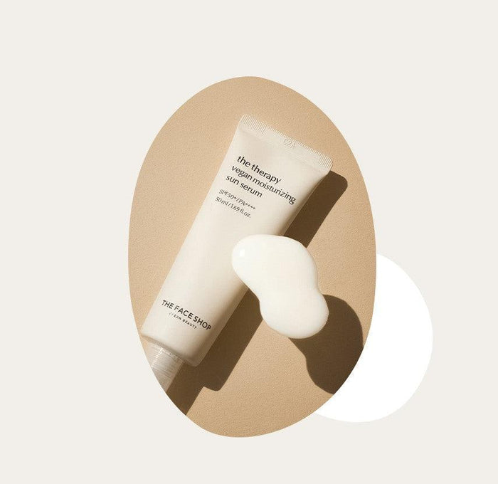 [THE FACE SHOP] The Therapy Vegan Moisturizing Sun Serum SPF 50+ PA++++ 50ml - Ballagrio