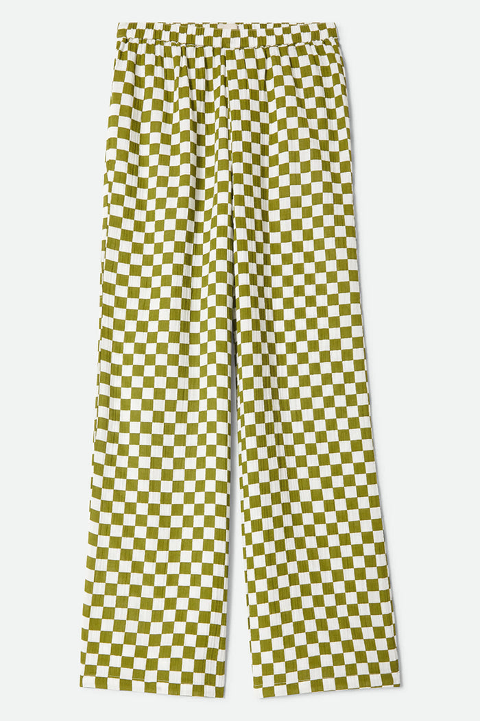Women's The Lola Lounge Pant in the color Sublime Green Checkerboard - Front Product View