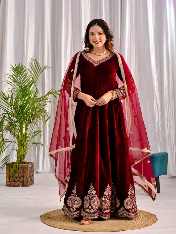 Timeless Beauty: Red and Black Attire