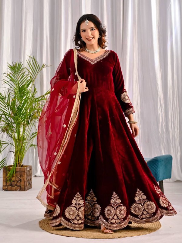 Timeless Beauty: Red and Black Attire