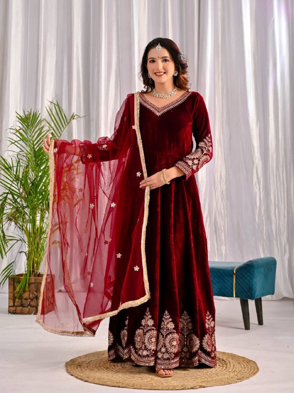 Timeless Beauty: Red and Black Attire