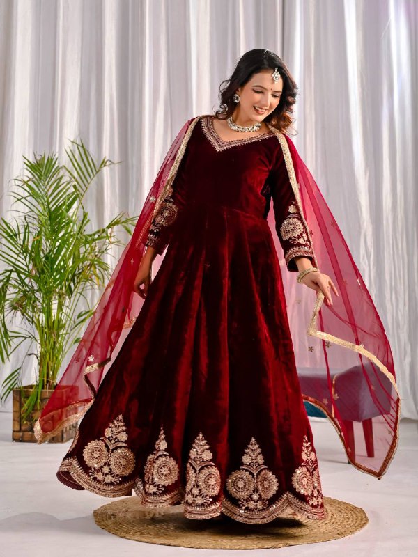 Timeless Beauty: Red and Black Attire