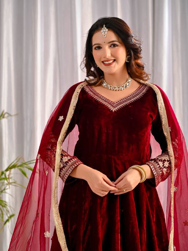 Timeless Beauty: Red and Black Attire