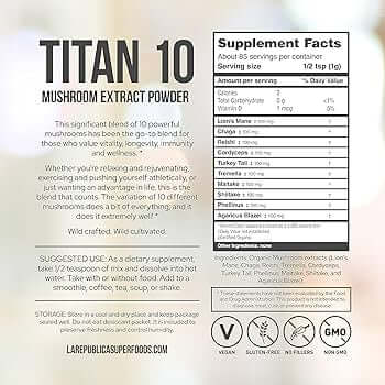 Titan 10 Mushroom Extract Powder 85g *Limited Edition* - La Republica
