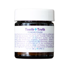 Jar of Tooth Truth powder on a white background