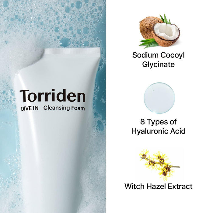 [Torriden] DIVE-IN Low Molecular Hyaluronic Acid Cleansing Foam 150ml - Ballagrio
