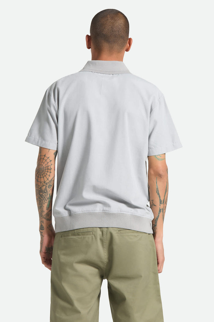 Men's Trolly Jacquard Weekend Short Sleeve Polo in the color Blue Aura - Men's Back View