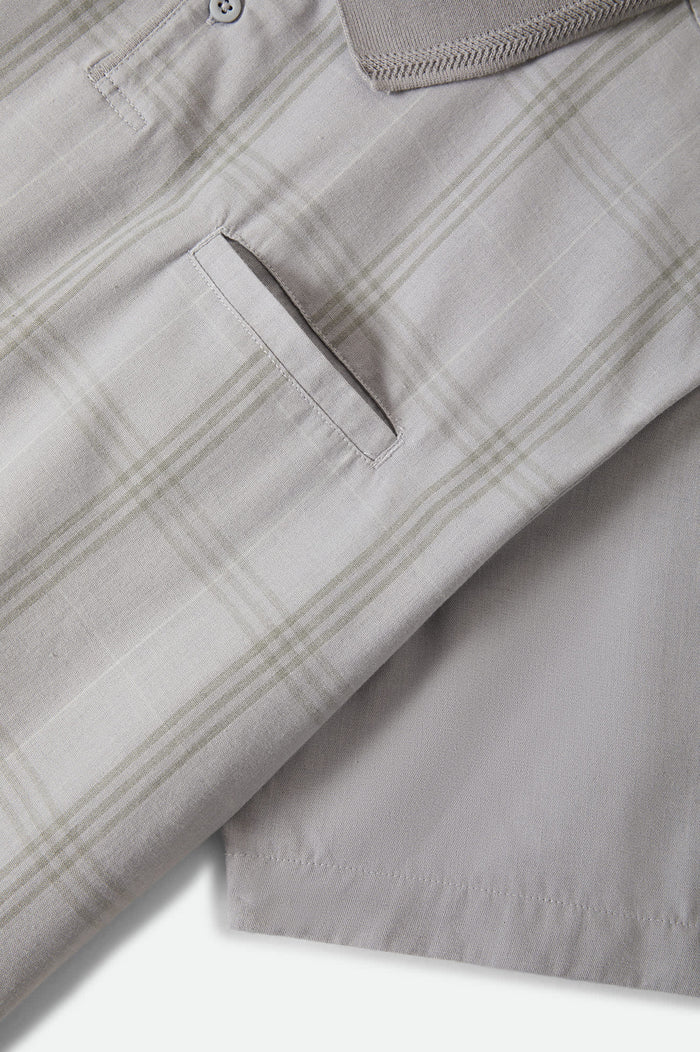 Men's Trolly Jacquard Weekend Short Sleeve Polo in the color Blue Aura - Additional Laydown image