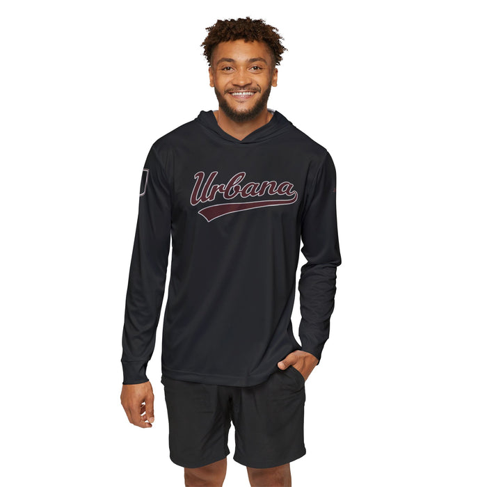 Urbana Script Sports Hoodie — 'Work. Tough. Us.' Athletic Warmup Top - Memento Mori Clothing