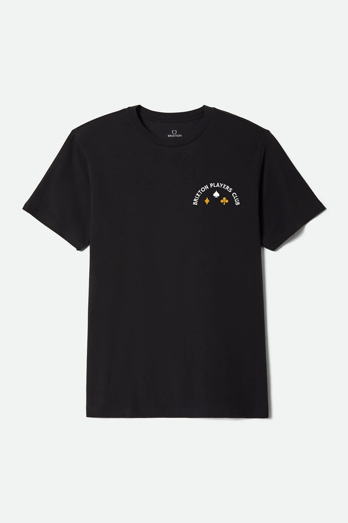Men's Vanguard Short Sleeve Standard T-Shirt in the color Black - Front Product View