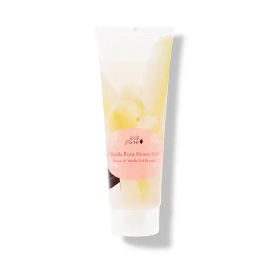 Vanilla Bean Shower Gel 237ml in a tube, 100% pure, perfect for a luxurious shower experience.