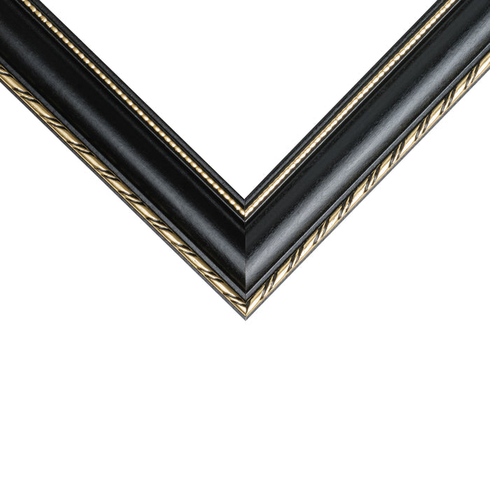 Victoria 1.375", Ornate Black and Gold Picture Frame