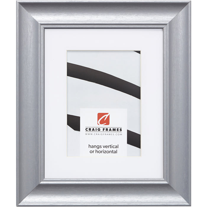 Vintage Revival 1.75", Brushed Silver Matted Picture Frame