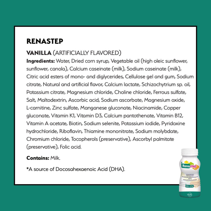 Vitaflo Renastep Pediatric Renal Oral Supplement, Vanilla, 6.7 oz - 812539024842-Bottle - LL Medico