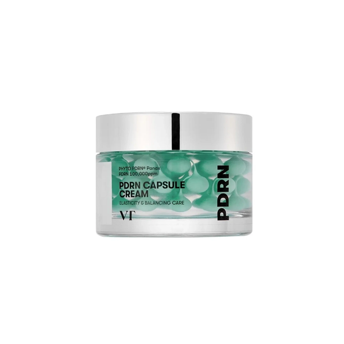 VT PDRN Capsule Cream 100 is a nourishing and hydrating formula designed to improve skin elasticity and support a healthy skin barrier. Enriched with Niacinamide, Panthenol, and Squalane, it helps brighten, soothe, and deeply moisturize the skin. Multiple forms of Hyaluronic Acid provide long-lasting hydration, while Ceramide NP strengthens the skin barrier. Infused with PDRN, peptides, and botanical extracts like Ginseng and Turmeric, this cream helps firm and revitalize the skin, leaving it sm