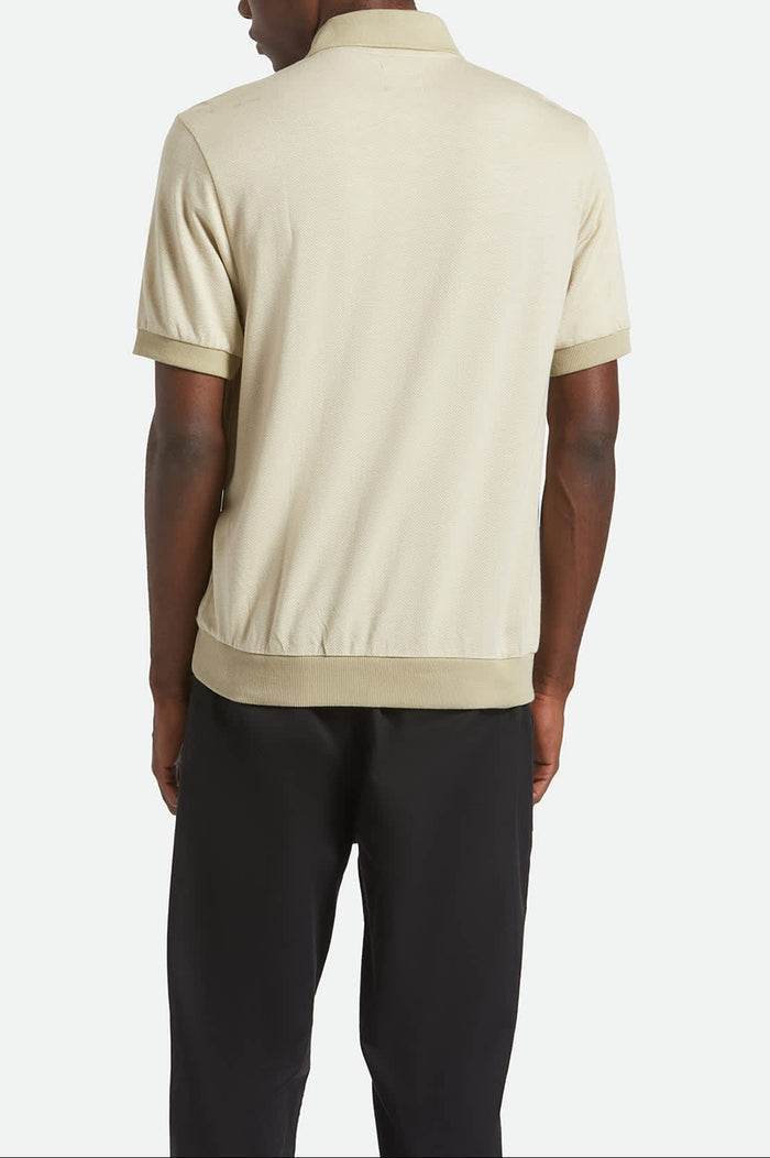 Weekend Herringbone S/S Polo - Whitecap/Elm