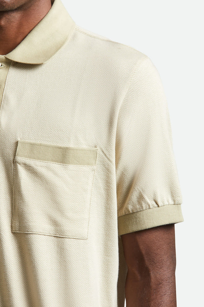 Weekend Herringbone S/S Polo - Whitecap/Elm
