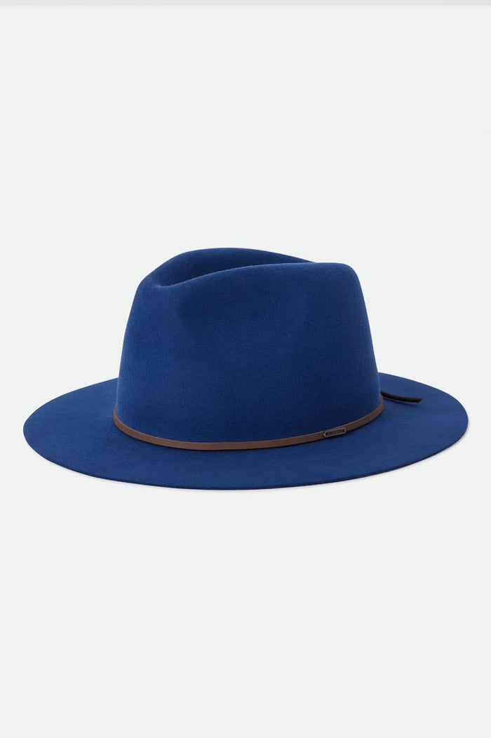 Unisex Wesley Fedora in the color Midnight Blue/Pinecone - Front Product View