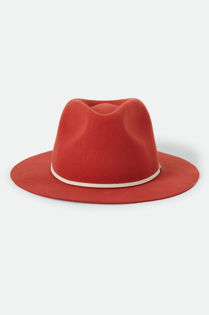 Unisex Wesley Fedora in the color Red Earth/Wax Paper - Additional Laydown image