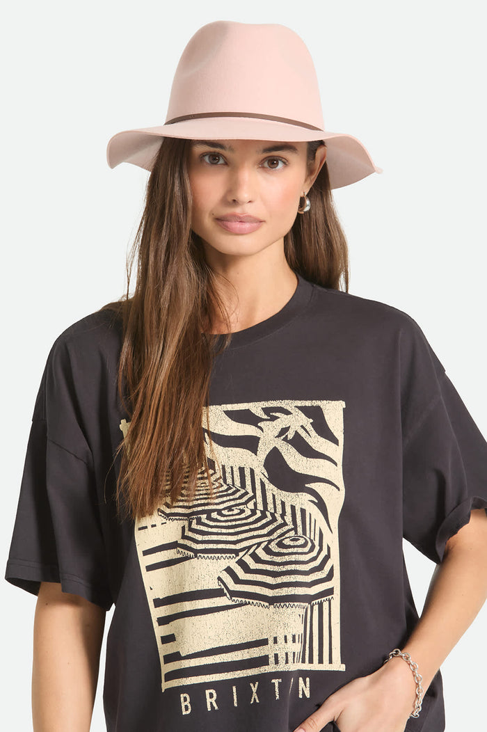 Unisex Wesley Fedora in the color Silver Pink/Pinecone - Women's Front View
