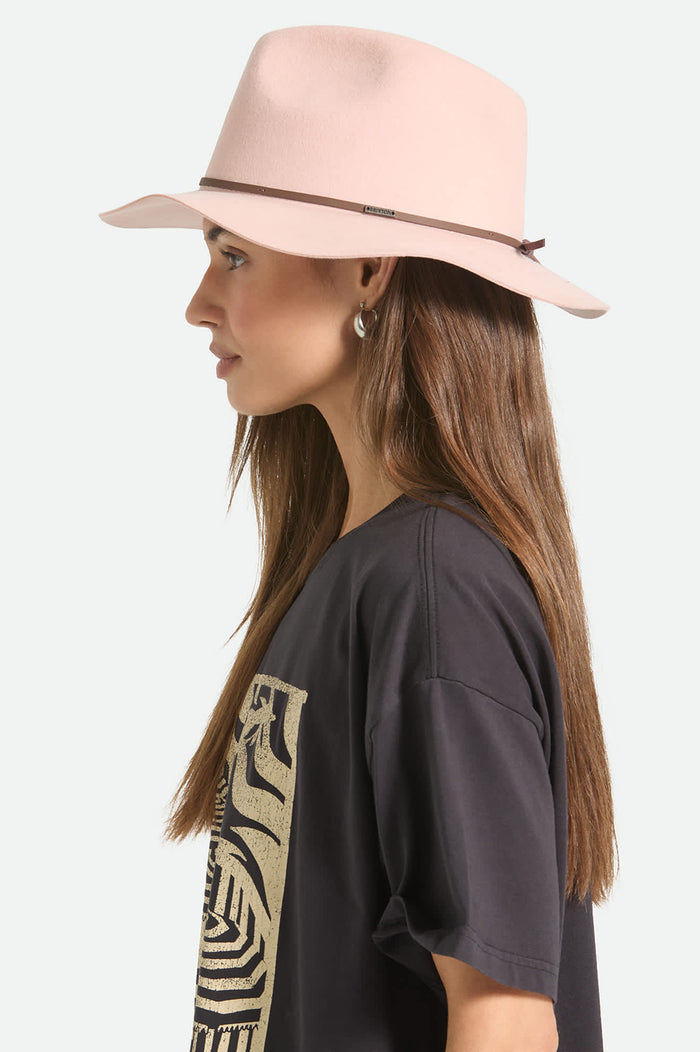 Unisex Wesley Fedora in the color Silver Pink/Pinecone - Women's Side View