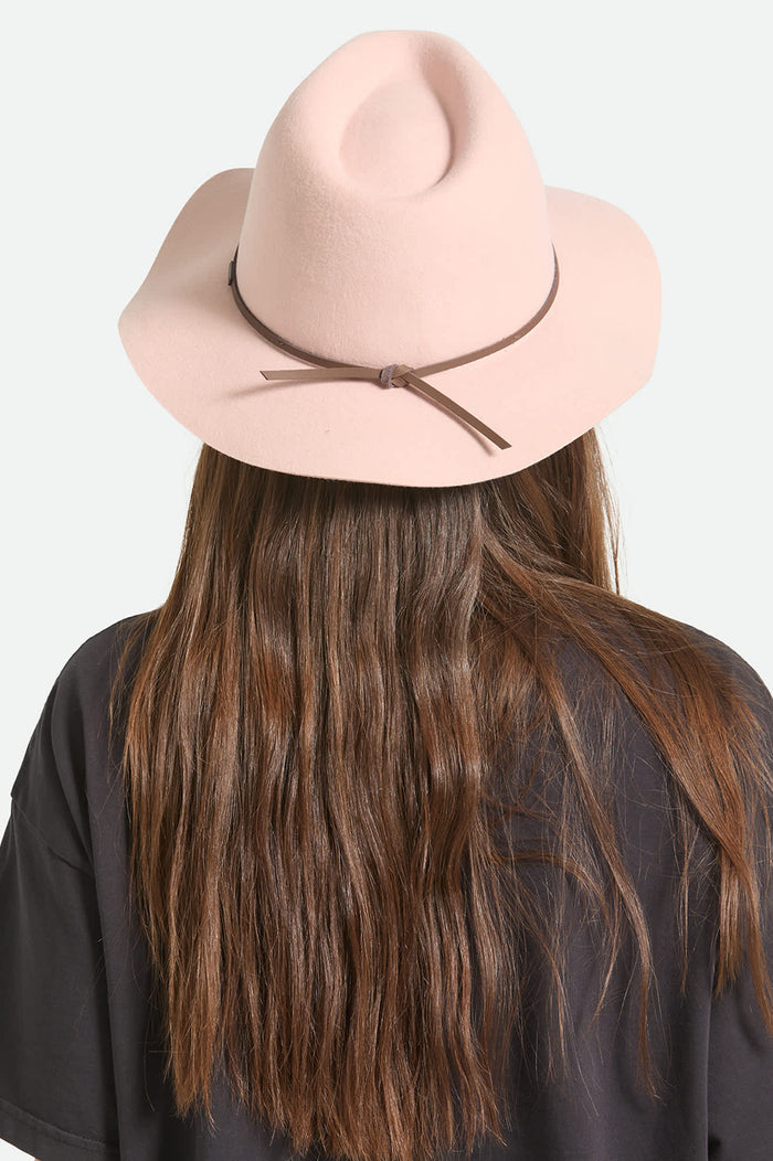 Unisex Wesley Fedora in the color Silver Pink/Pinecone - Women's Back View