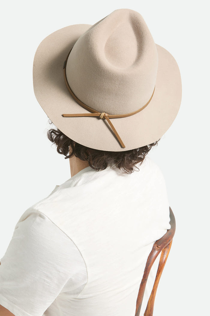 Unisex Wesley Fedora in the color Timeless Taupe - Men's Back View