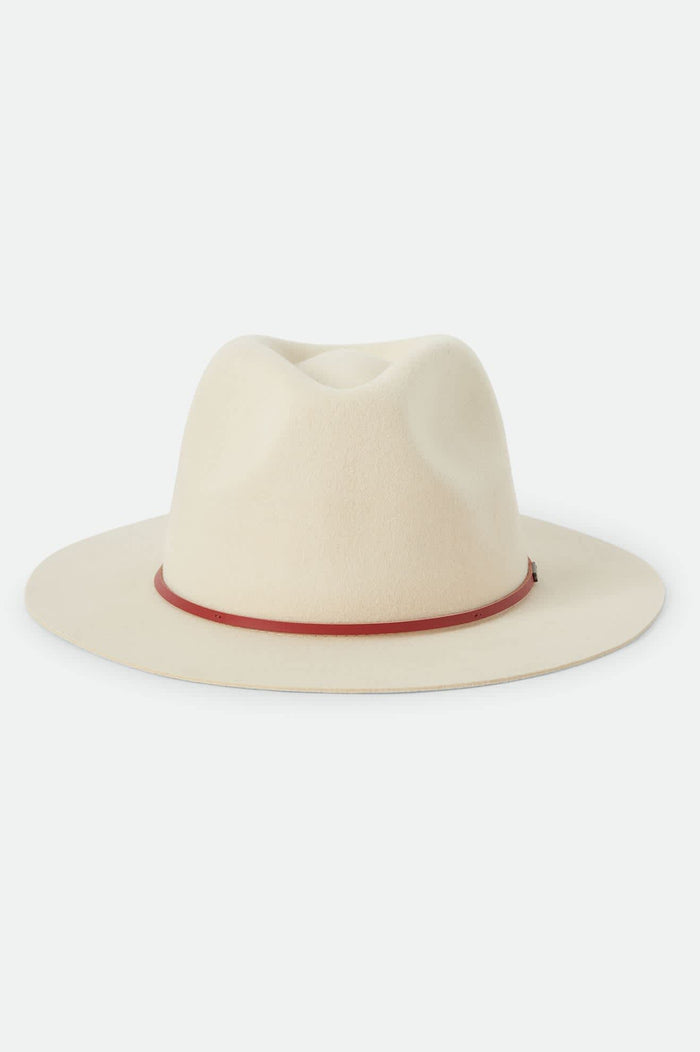 Unisex Wesley Fedora in the color Wax Paper/Red Earth - Additional Laydown image