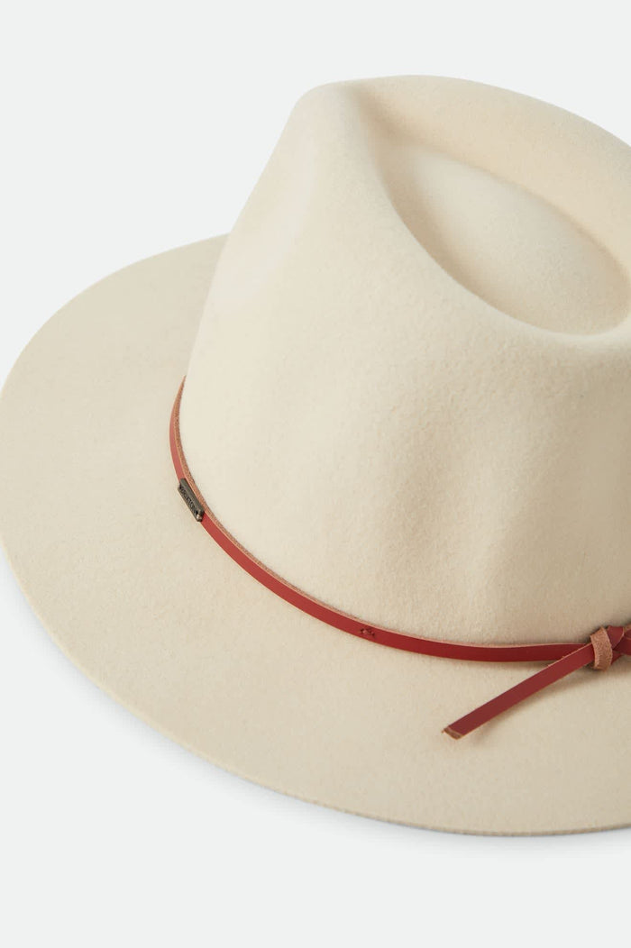 Unisex Wesley Fedora in the color Wax Paper/Red Earth - Additional Laydown image
