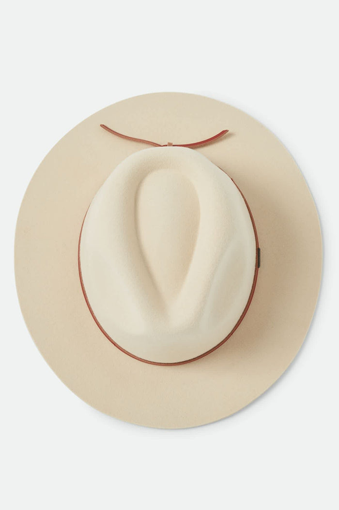 Unisex Wesley Fedora in the color Wax Paper/Red Earth - Additional Laydown image