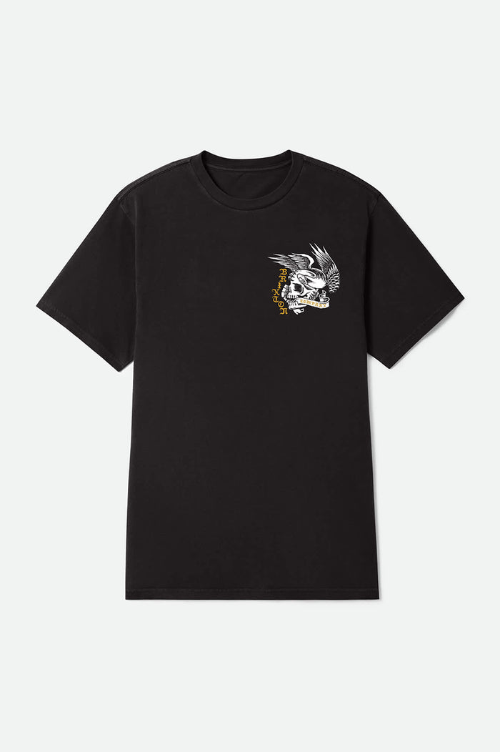 Men's Wolcott Short Sleeve Standard T-Shirt in the color Black Worn Wash - Front Product View